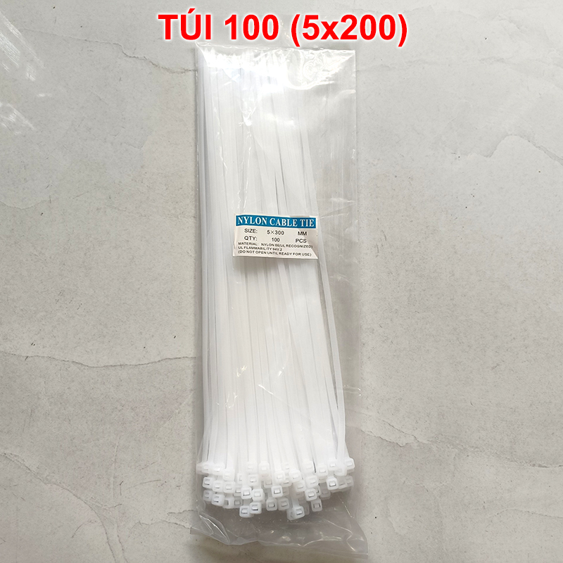 Bịch 100 sợi dây rút nylon tự khóa siêu bền bỉ chịu lạnh