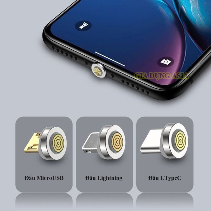 Cáp dữ liệu 7 lõi - sạc nhanh 3A - dây nam châm kết nối điện thoại