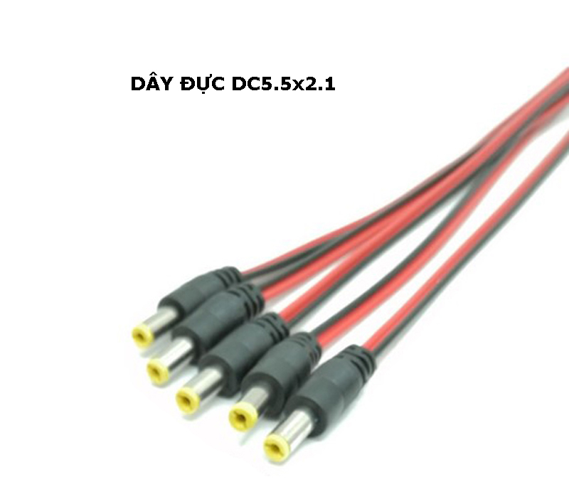 Dây nguồn giắc DC5.5x2.1 đực cái - kẹp cá sấu 3.5cm