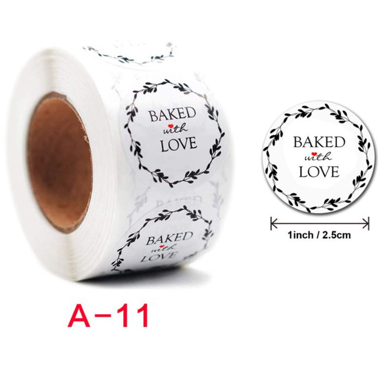 Cuộn 500 tem decal logo thank you kute