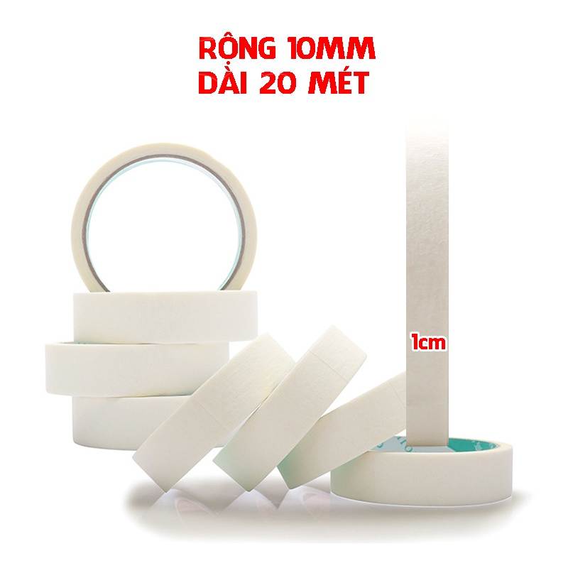 Băng keo giấy - băng dính giấy ghi chú, cố định, dán viền tranh vẽ