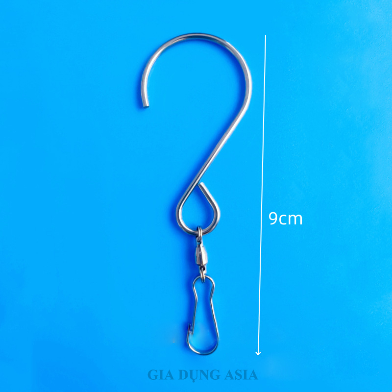 Combo 10 móc treo chuông gió thép không gỉ tự xoay, móc treo trang trí ngoài trời