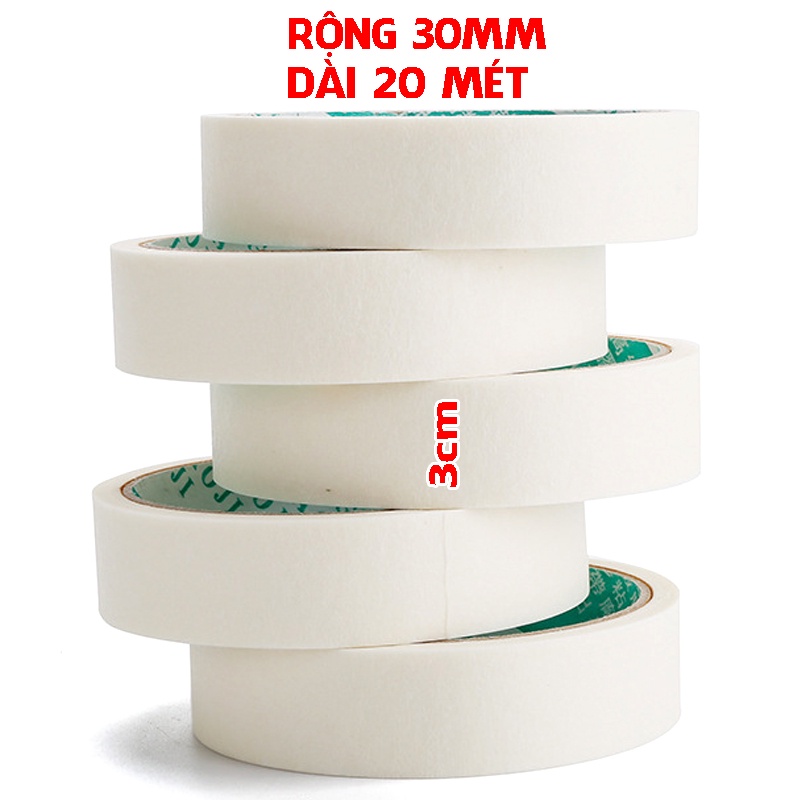 Băng keo giấy - băng dính giấy ghi chú, cố định, dán viền tranh vẽ