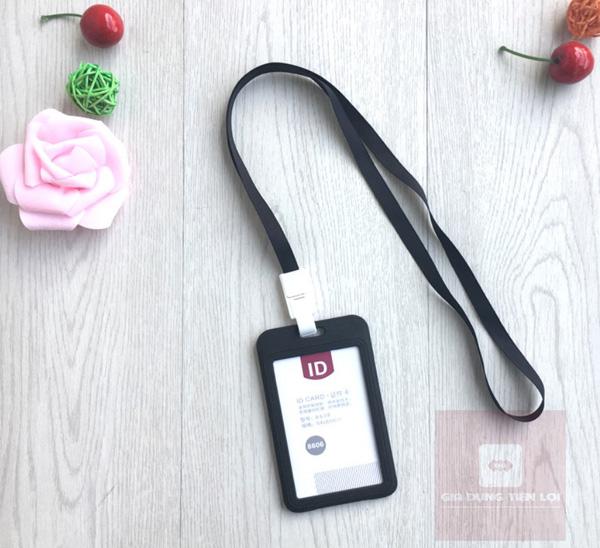 Bao thẻ DỌC + dây đeo bảng tên sinh viên – nhân viên văn phòng (10 màu sắc)