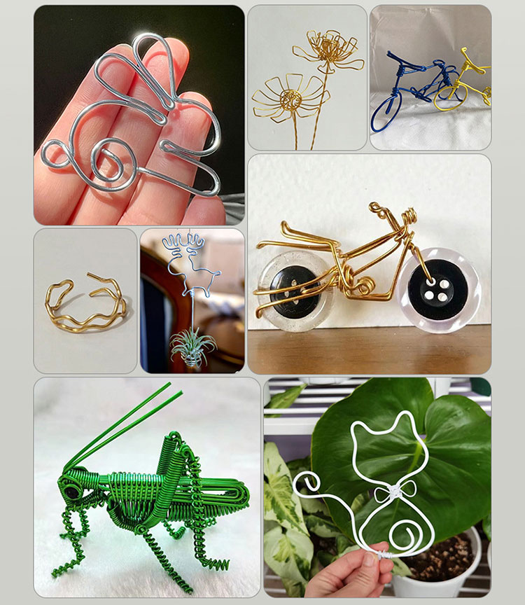 Cuộn 5 mét dây nhôm uốn làm mỹ thuật handmade màu sắc đa dạng