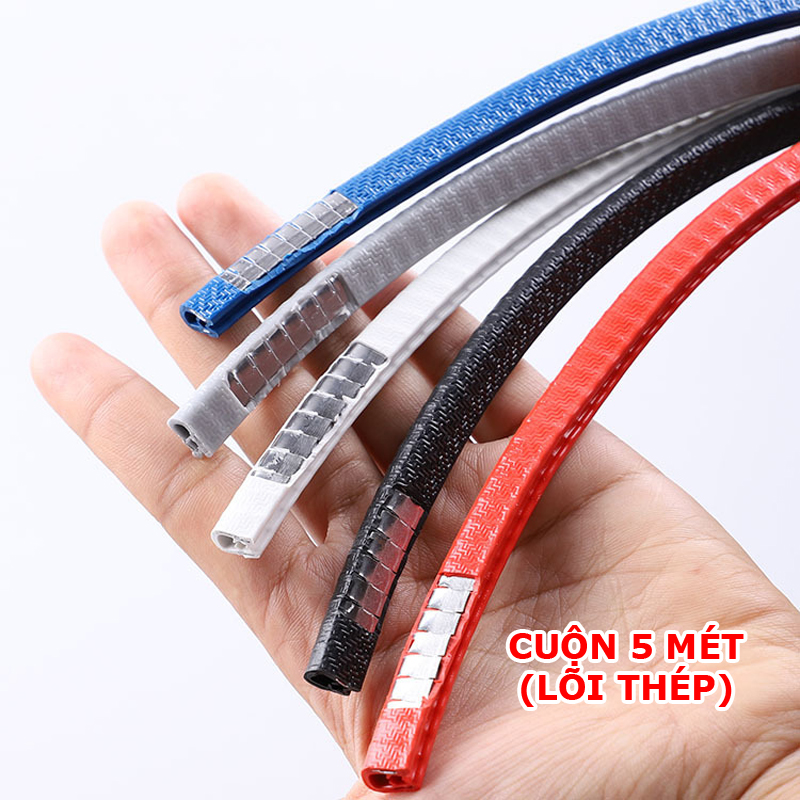 Cuộn 5 mét gioăng cao su lõi thép nẹp viền cửa chống va đập trầy xước cánh cửa Ô Tô