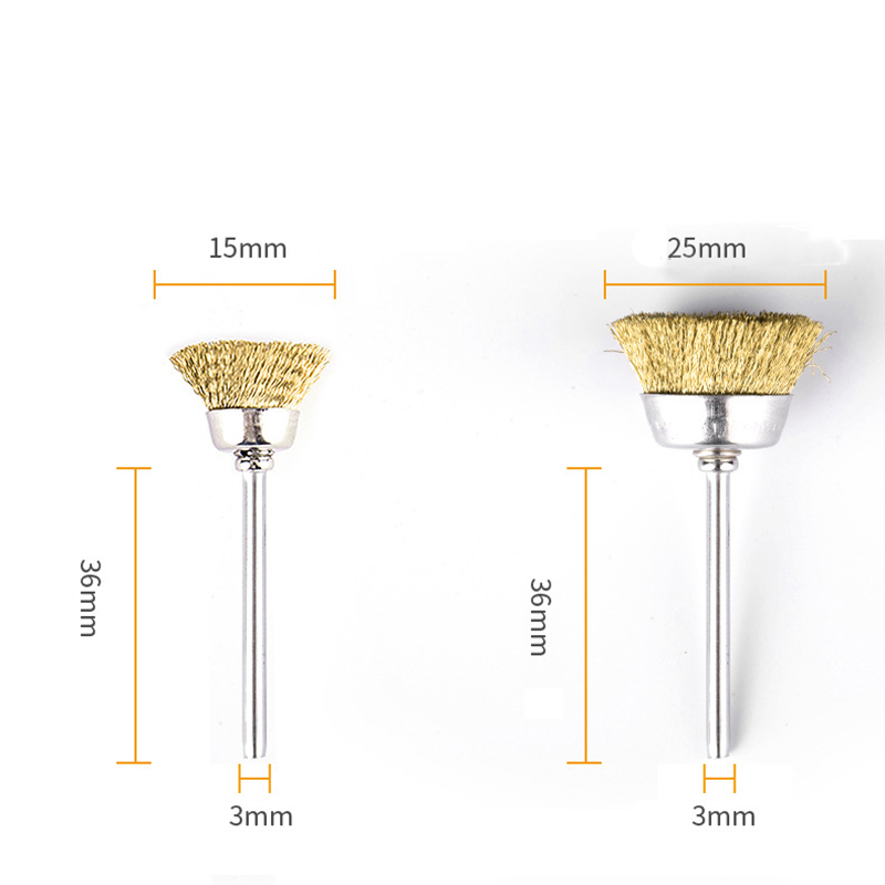 Bàn chải dây đồng gắn máy khoan mini dùng đánh bóng