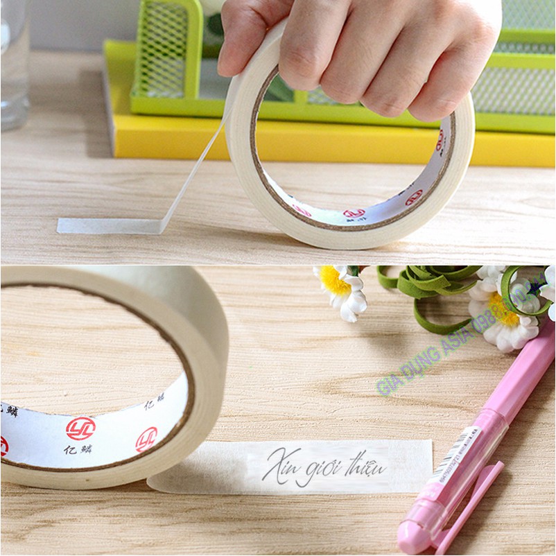 Băng keo giấy - băng dính giấy ghi chú, cố định, dán viền tranh vẽ