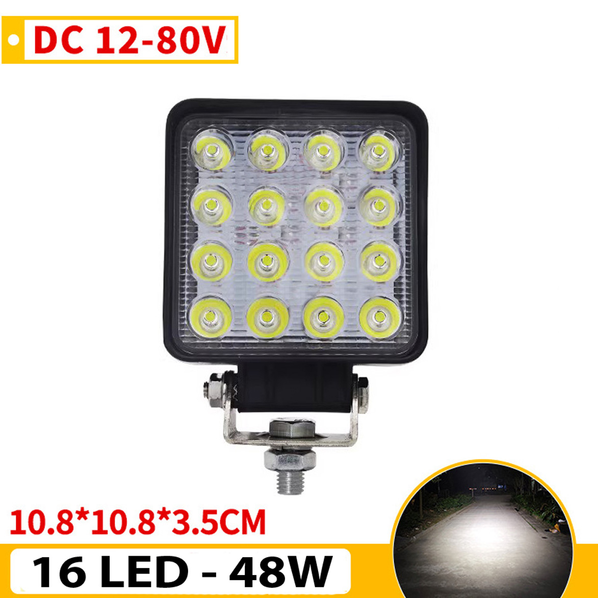 Đèn pha led 12-80V 27W (9 bóng led) dùng cho xe hơi, xe nâng, xe xúc