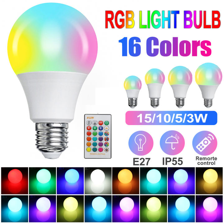 Bóng đèn đổi màu RGB 12W E27-220V remote điều khiển từ xa
