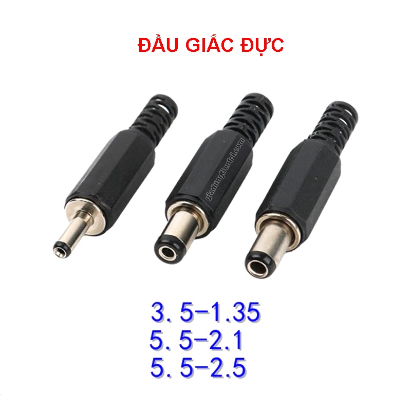 Đầu giắc DC 5.5x2.1mm 5.5x2.5mm 3.5x1.3mm - chân nối DC
