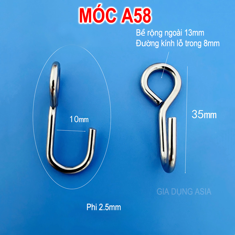 Combo 10 móc treo thép không gỉ (inox), móc treo trang trí trong nhà