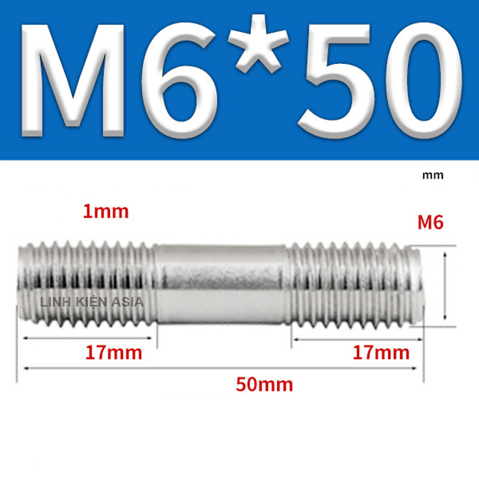 Bu lông ren HAI ĐẦU inox 304 nối đinh vít mở rộng hai đầu