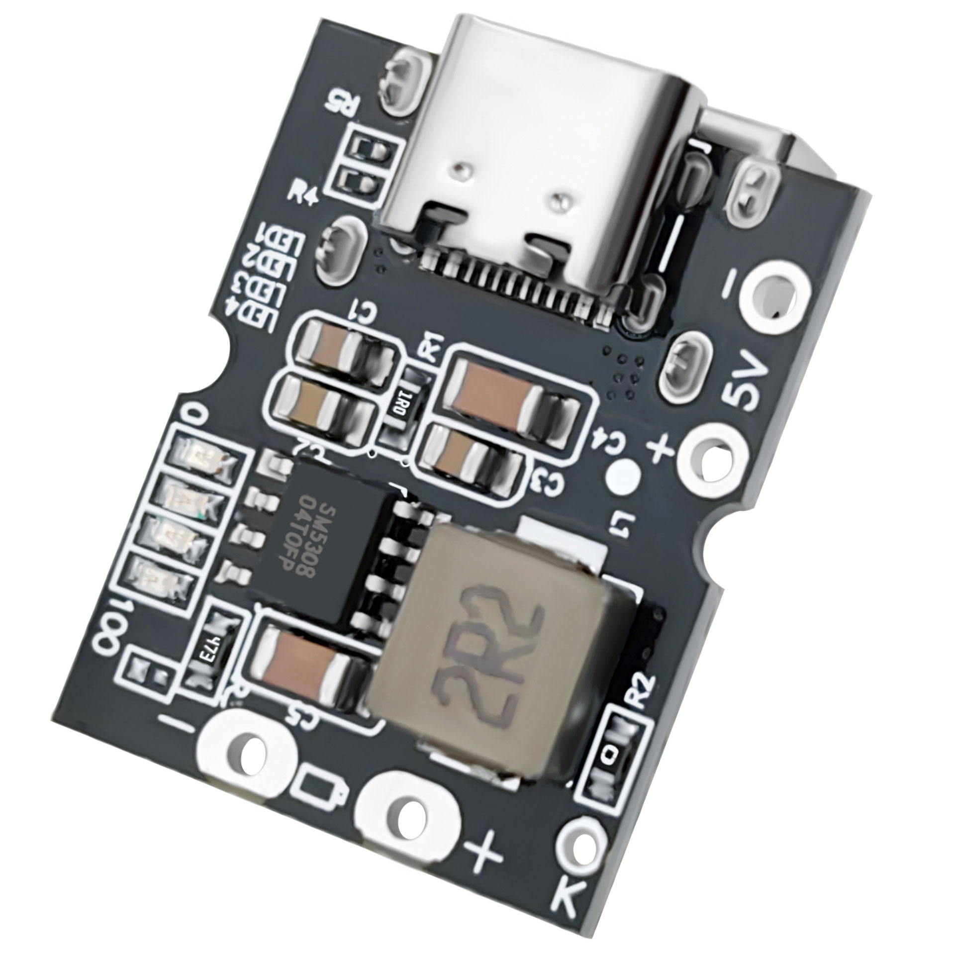 Mạch sạc dự phòng 2 cổng TypeC và USB 2.0 Type A  dòng sạc 2A-5V (USB-C + USB-A)