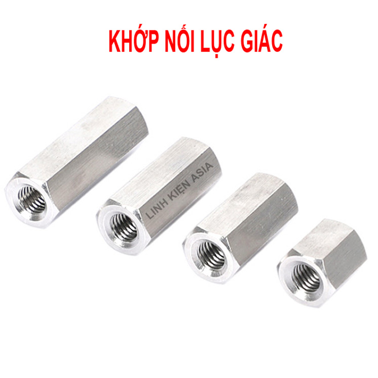 Khớp NỐI LỤC GIÁC nối ren trong inox 304 gia công chính xác