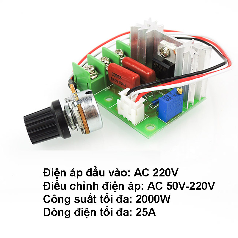 Điều tốc động cơ xoay chiều 220V 25A (công suất 2000W)