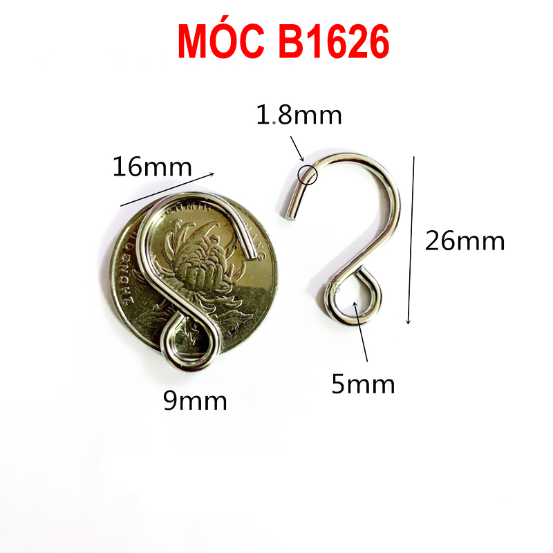 Combo 10 móc treo thép không gỉ (inox), móc treo trang trí trong nhà