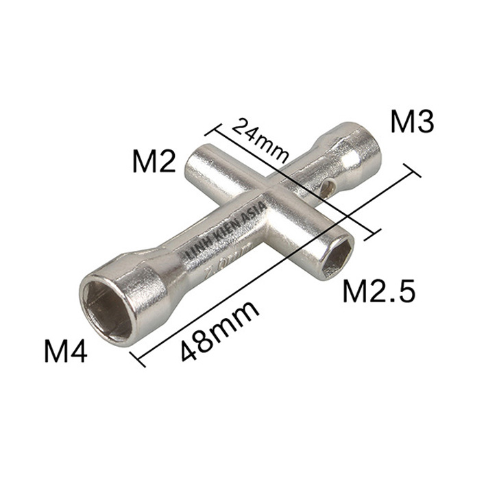 Cờ lê chữ thập mini lỗ lục giác vặn M2/M2.5/M3/M4