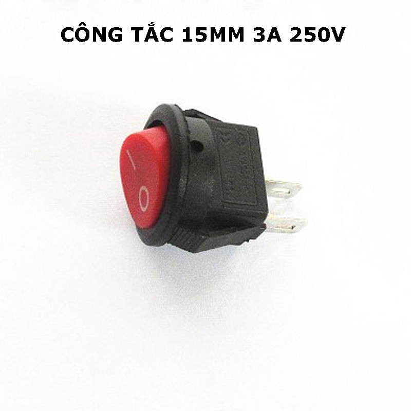 Công tắc tròn bập bênh 15MM 3A 250V (trắng, đen, đỏ)