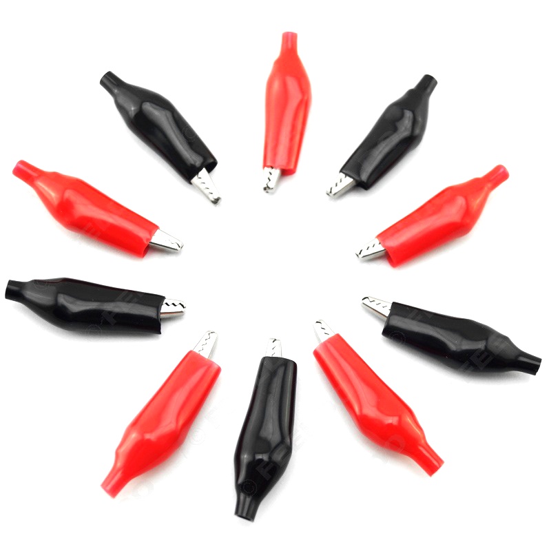 Cặp đầu kẹp cá sấu đỏ + đen