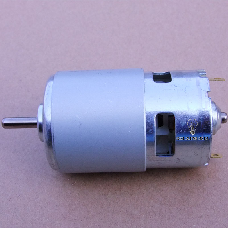 Động cơ 775 mạnh mẽ trục tròn có bạc đạn và quạt tản nhiệt - điện áp DC 12-30V