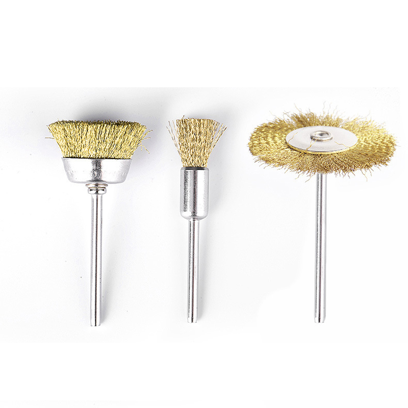 Bàn chải dây đồng gắn máy khoan mini dùng đánh bóng