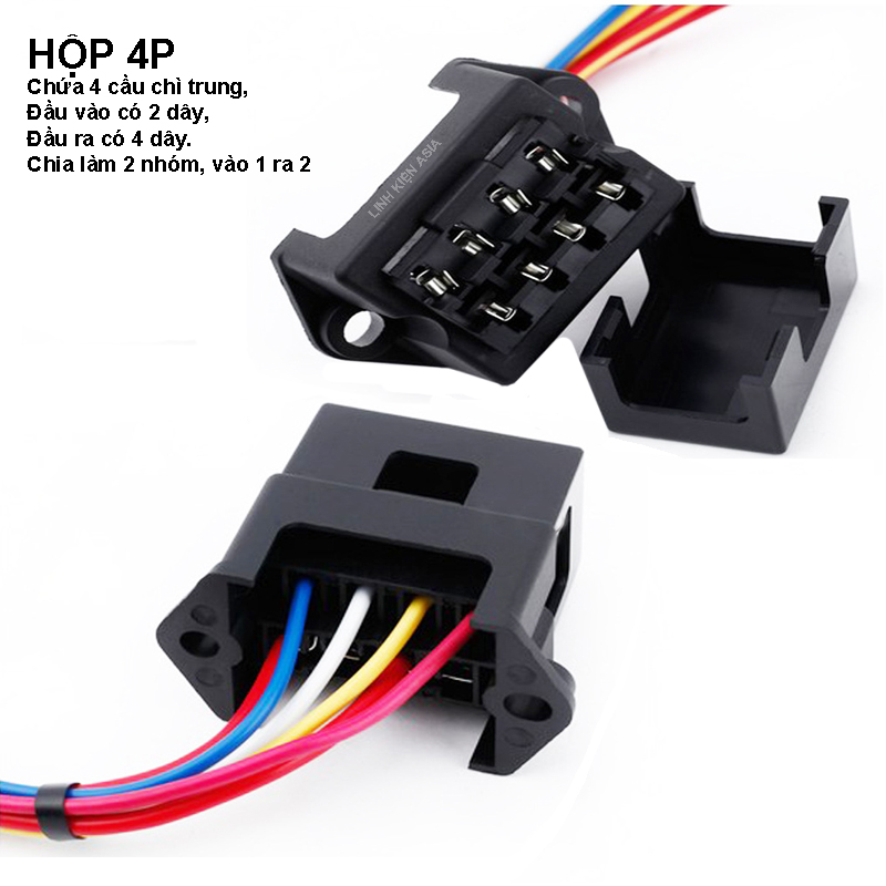 Hộp cầu chì (gắn loại cầu chì trung) có dây to đủ tải