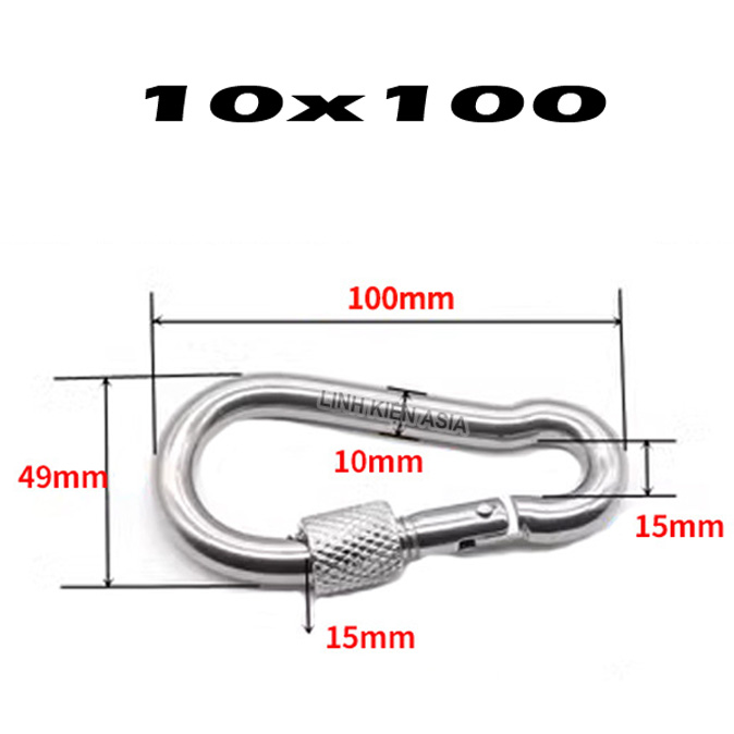 Móc lò xo QUẢ BẦU chốt khóa an toàn bằng thép carbon mạ kẽm leo ​​núi