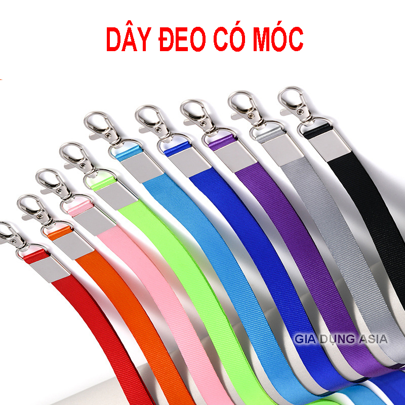 Dây Đeo Thẻ Lụa rộng 1.5cm Kèm Móc Khóa Tiện Lợi (Không Bao Gồm Bảng Tên)