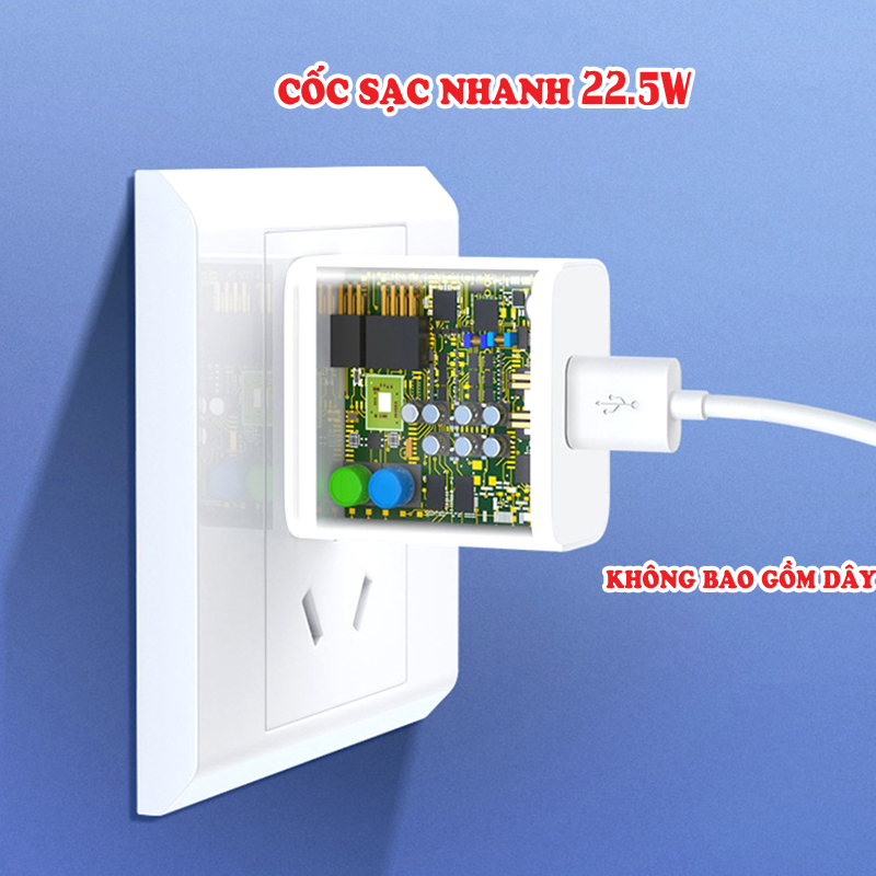Cốc sạc nhanh 22.5W vỏ PC chống cháy - cổng USB