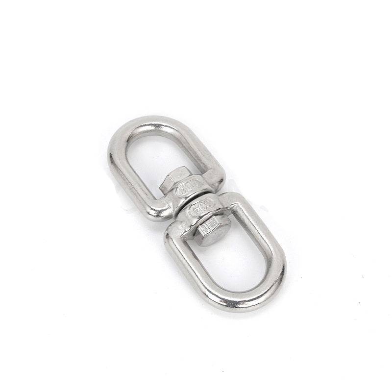 Móc xoay inox đa năng hình số 8, móc treo chống rối xoay 360 độ