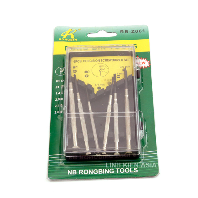 Hộp 6 tua vít sửa chữa điện tử thông dụng (đồng hồ, điện thoại)