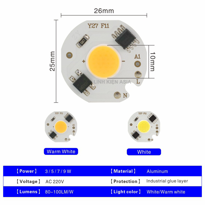 Chip led COB điện trực tiếp 220V nhiều màu sắc trang trí ánh sáng sân khấu