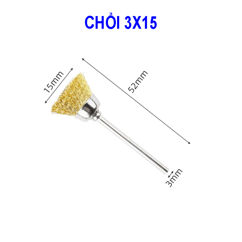 Bàn chải dây đồng gắn máy khoan mini dùng đánh bóng