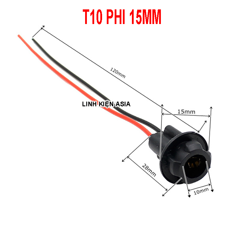Đuôi đèn T10 lắp đèn Xi nhan, đờ mi xe máy, trang trí đèn nội thất ô tô