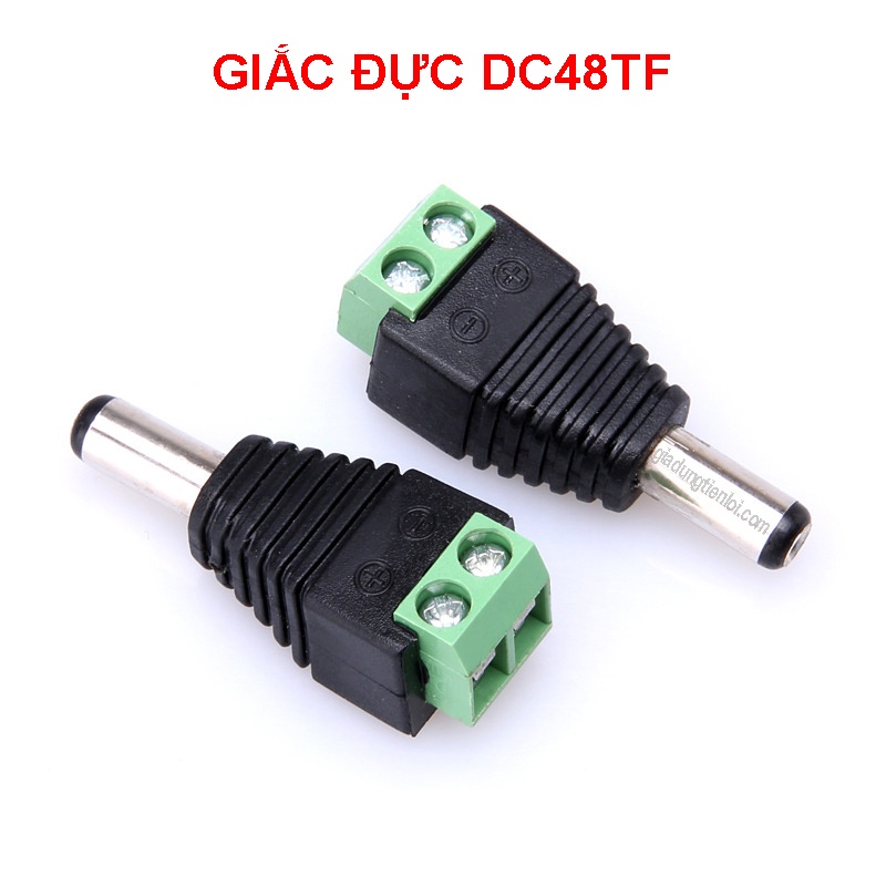 Giắc cắm nguồn DC không hàn DC48TF nối dây bằng tua vít