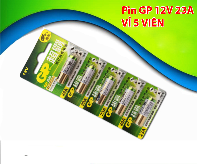 Vỉ 5 viên pin GP Speedmaster 23A-12V thiết bị chống trộm, chuông cửa, cửa cuốn, điều khiển từ xa