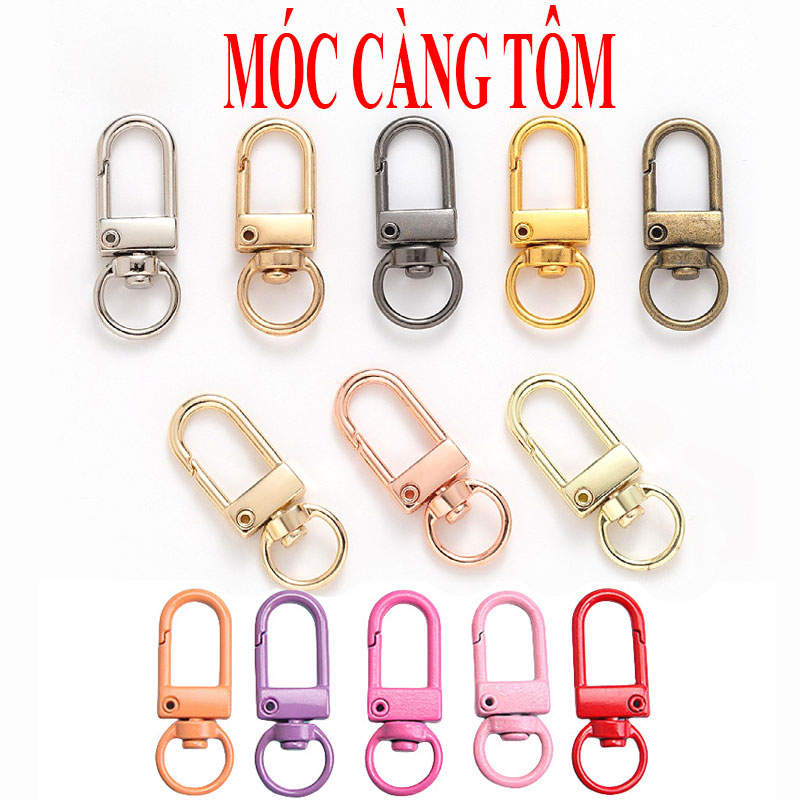 10 Móc khóa CÀNG TÔM hợp kim sơn màu xinh xắn, tự làm phụ kiện handmade