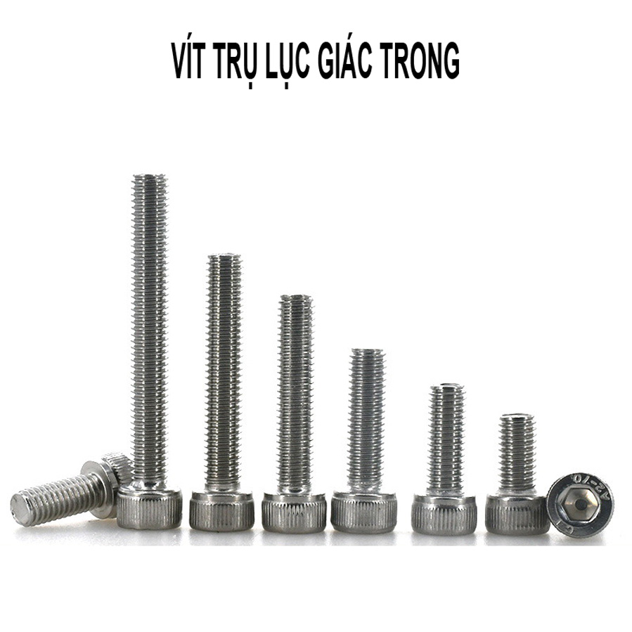 Combo10 Vít Lục Giác Trong Trụ Thép/ Inox Vít Trụ Lỗ Trong Lục Giác