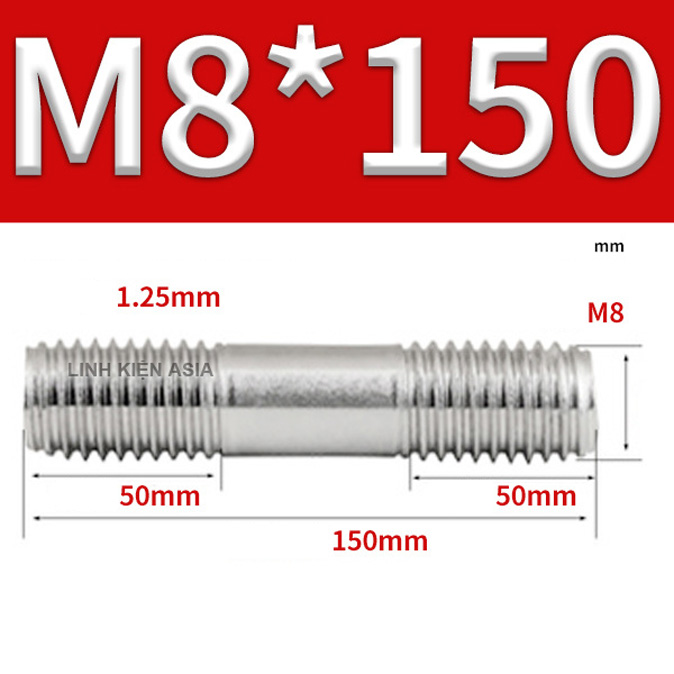 Bu lông ren HAI ĐẦU inox 304 nối đinh vít mở rộng hai đầu