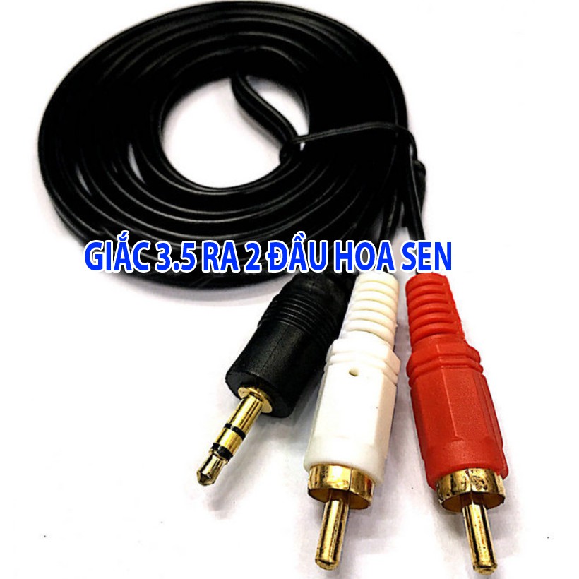 Cáp AV 1 ra 2, 1 ra 3, 3 ra 3 - Giắc audio video đầu 3.5 ly ra 2 đầu 3 đầu hoa sen 1.5m 10m (TVbox)