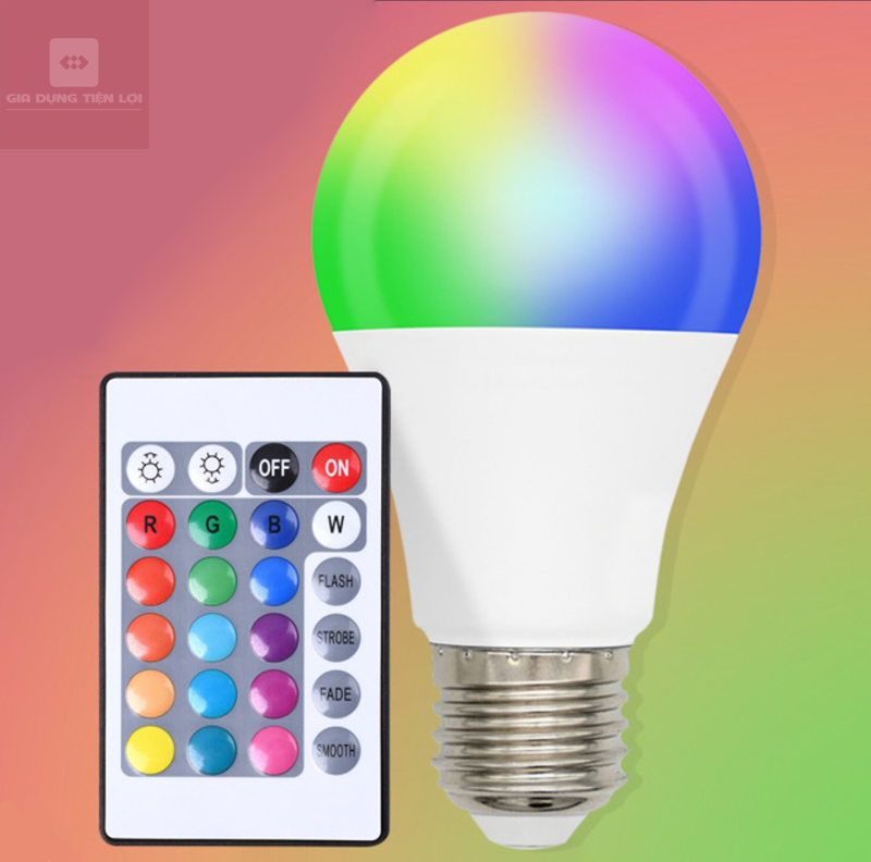 Bóng đèn đổi màu RGB 220V remote điều khiển từ xa đuôi vặn E27