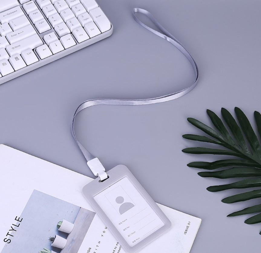 Bao thẻ DỌC + dây đeo bảng tên sinh viên – nhân viên văn phòng (10 màu sắc)