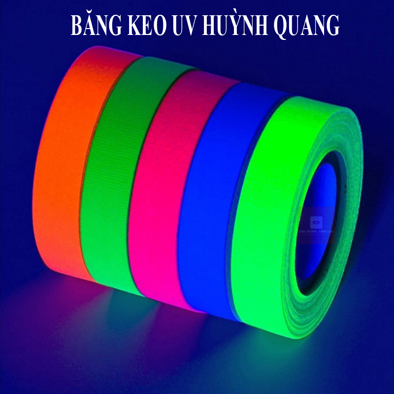 Băng keo UV huỳnh quang rộng 15mm dài 5m trang trí phòng, sân khấu
