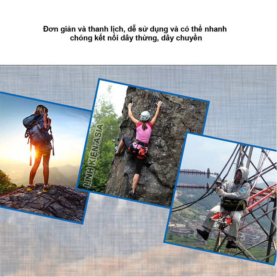 Móc lò xo QUẢ BẦU chốt khóa an toàn bằng thép carbon mạ kẽm leo ​​núi