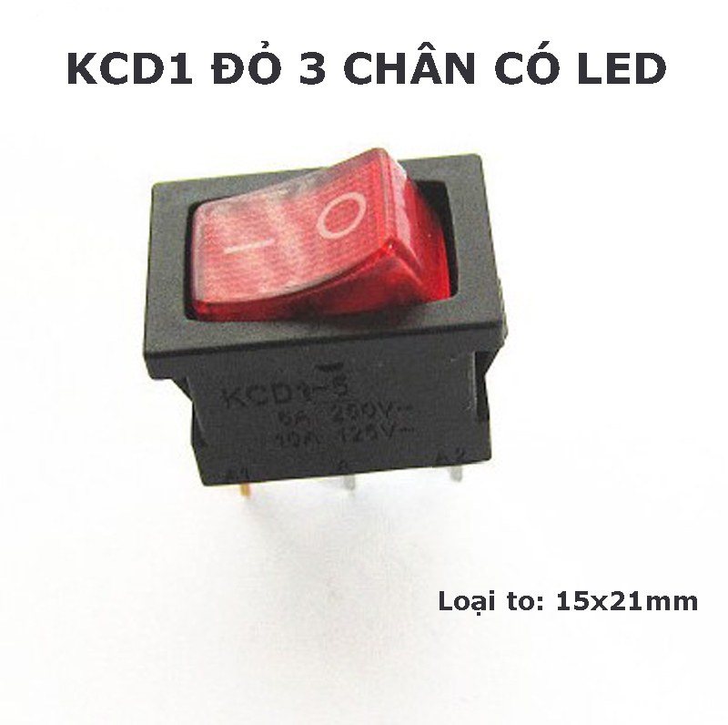 Công tắc rocker KCD1 6A 250V 15x21mm
