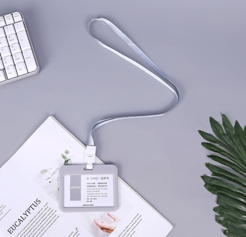 Bao thẻ NGANG + dây đeo bảng tên sinh viên – nhân viên văn phòng (10 màu sắc)