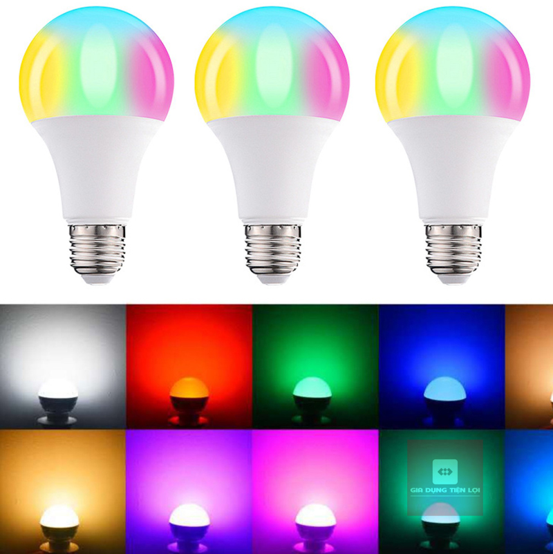 Bóng đèn đổi màu RGB 220V remote điều khiển từ xa đuôi vặn E27
