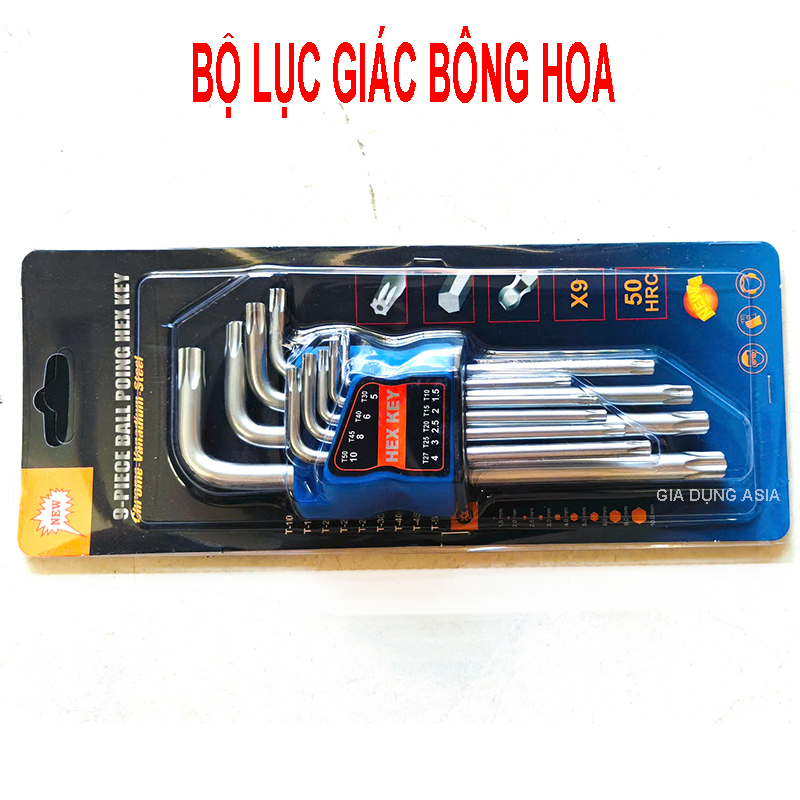 Bộ vặn vít lục giác BÔNG HOA 6 cạnh (9 kích thước to nhỏ)