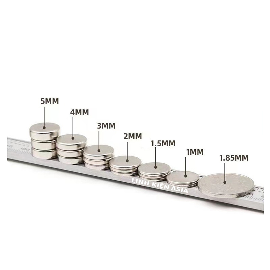Nam châm có keo 3M hình tròn có từ tính mạnh N33-52 độ dày 2mm